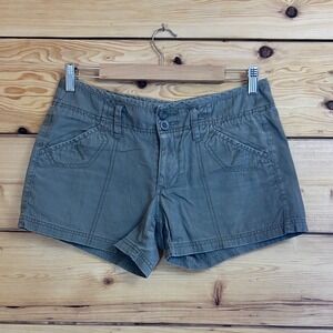 Jacob Connexion Womens Olive Green Cotton Cargo Utility Shorts Size 7/8